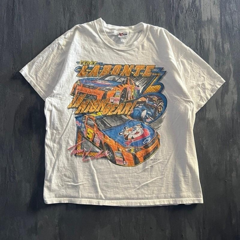 Vintage Terry Labonte Nascar Shirt Mens XL White 1990s Kellogg's